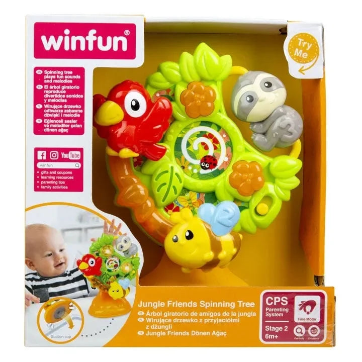 Winfun Jungle Friends Spinning Tree | Interactive Musical Toy with Suction Cup Base | 18 Months+ - Naivri