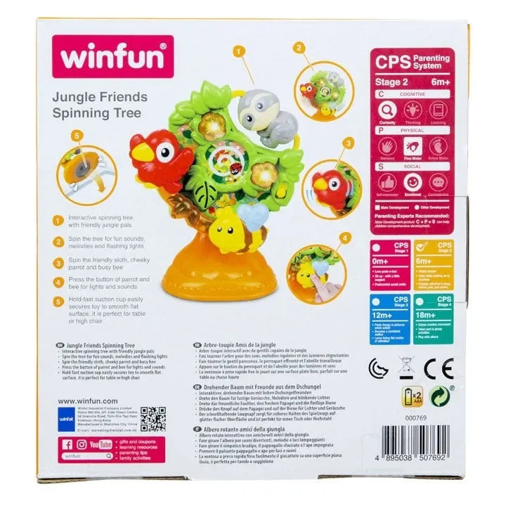 Winfun Jungle Friends Spinning Tree | Interactive Musical Toy with Suction Cup Base | 18 Months+ - Naivri