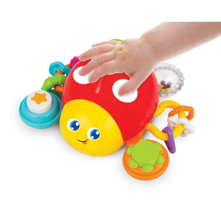 Winfun Press 'N Go Activity Ladybug | Crawling Baby Toy with Music, Sounds, and Sensory Play | 18 Months+ - Naivri