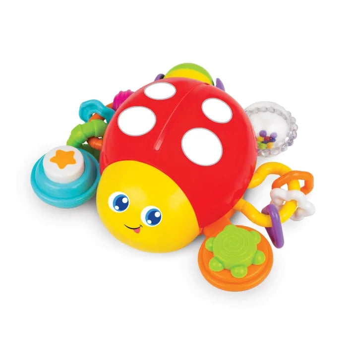 Winfun Press 'N Go Activity Ladybug | Crawling Baby Toy with Music, Sounds, and Sensory Play | 18 Months+ - Naivri