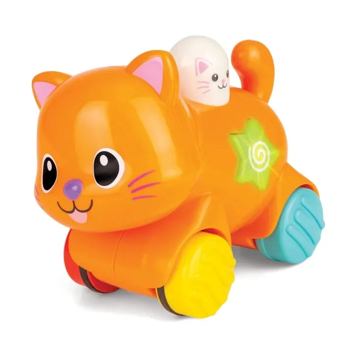 Winfun Press 'N Go Pet - Kitten – Interactive Light & Sound Rolling Toy for Toddlers - Naivri