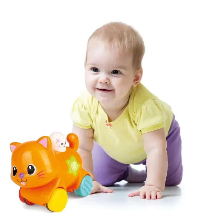 Winfun Press 'N Go Pet - Kitten – Interactive Light & Sound Rolling Toy for Toddlers - Naivri