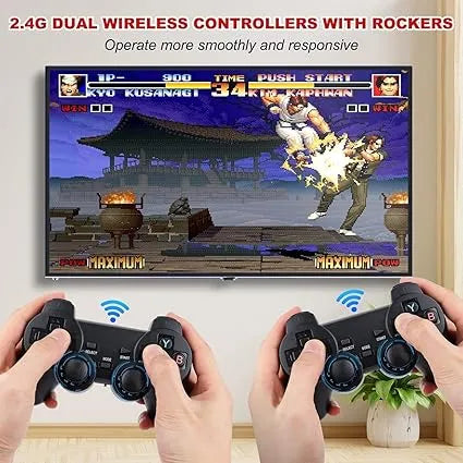 Wireless video games for tv gaming Retro gaming console with Game Stick 1080p Plug & Play TV Video Game Set for 2 player with 9Emulator for Kids & Old School Station Video Game - Naivri