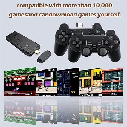 Wireless video games for tv gaming Retro gaming console with Game Stick 1080p Plug & Play TV Video Game Set for 2 player with 9Emulator for Kids & Old School Station Video Game - Naivri