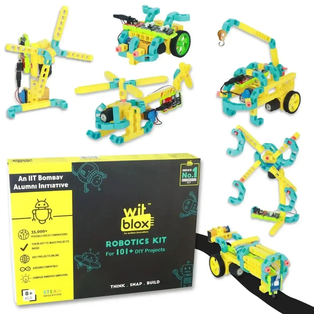 WitBlox DIY Robotic Science Kit – Build 101+ Robotics & IoT Projects | Modular STEM Kit with 134 Parts, Electronic Sensors & Bricks | Ideal for Kids 8+ | Includes Free Live Classes & 12-Month Warranty - Naivri