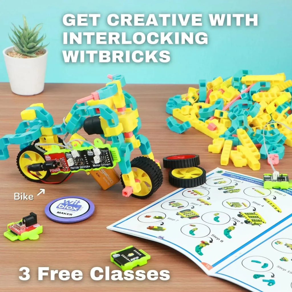 WitBlox DIY Robotic Science Kit – Build 101+ Robotics & IoT Projects | Modular STEM Kit with 134 Parts, Electronic Sensors & Bricks | Ideal for Kids 8+ | Includes Free Live Classes & 12-Month Warranty - Naivri