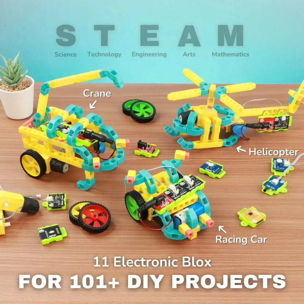 WitBlox DIY Robotic Science Kit – Build 101+ Robotics & IoT Projects | Modular STEM Kit with 134 Parts, Electronic Sensors & Bricks | Ideal for Kids 8+ | Includes Free Live Classes & 12-Month Warranty - Naivri