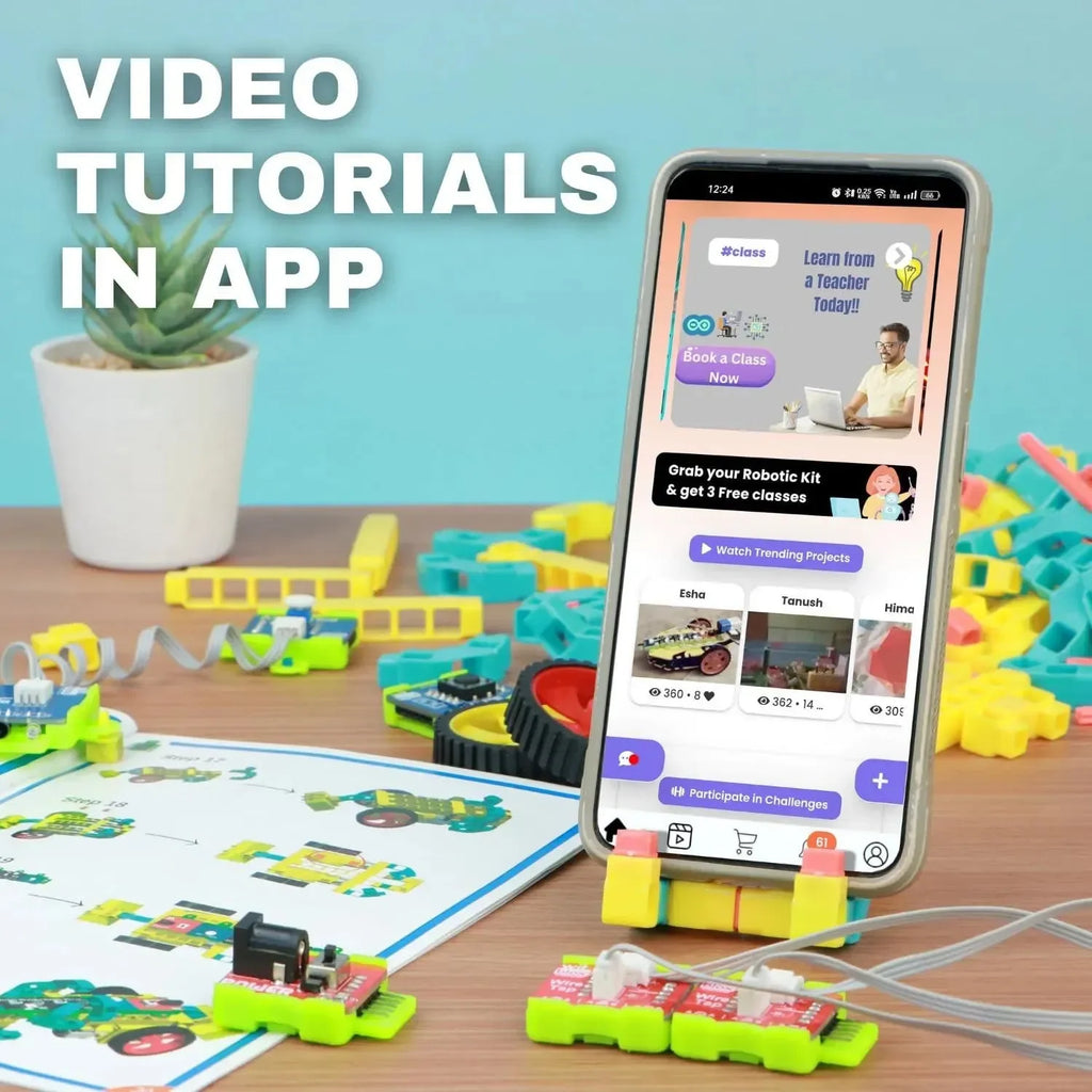 WitBlox DIY Robotic Science Kit – Build 101+ Robotics & IoT Projects | Modular STEM Kit with 134 Parts, Electronic Sensors & Bricks | Ideal for Kids 8+ | Includes Free Live Classes & 12-Month Warranty - Naivri