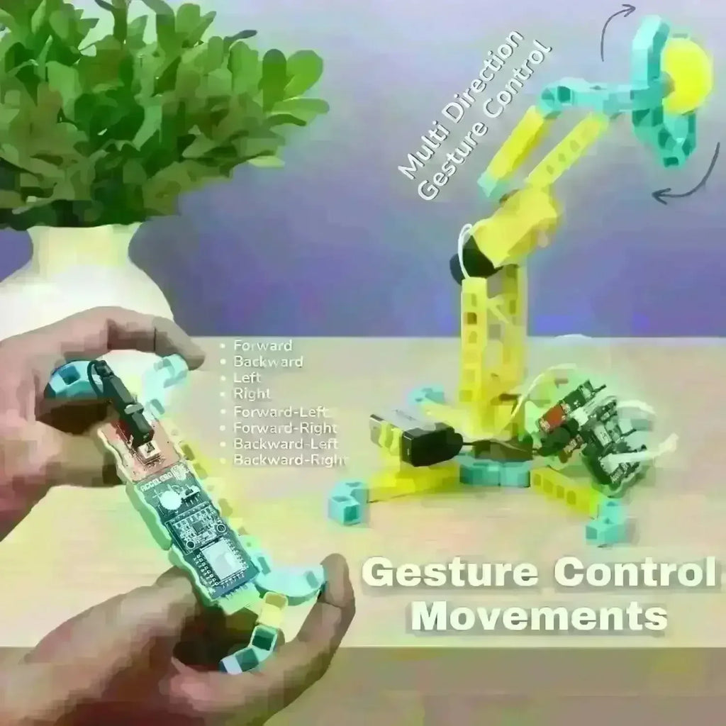WitBlox DIY Robotics Kit for Kids – Robo Gesture Sensor Modular Kit | Hand-Controlled Gesture Sensing RC Car & Robotic Arm | STEM Educational Toy for Age 8+ | Includes 180+ Parts, 1-Year Warranty, Free 3 Live Classes - Naivri