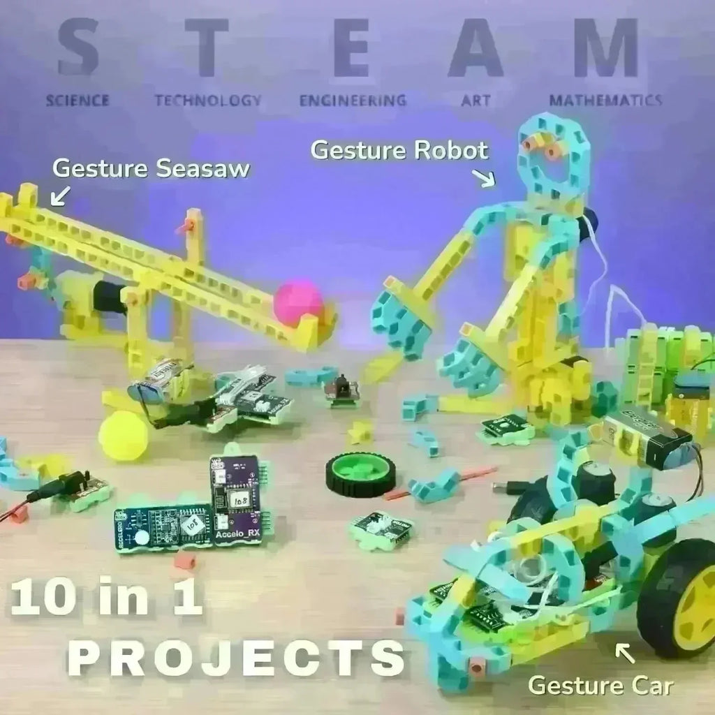 WitBlox DIY Robotics Kit for Kids – Robo Gesture Sensor Modular Kit | Hand-Controlled Gesture Sensing RC Car & Robotic Arm | STEM Educational Toy for Age 8+ | Includes 180+ Parts, 1-Year Warranty, Free 3 Live Classes - Naivri