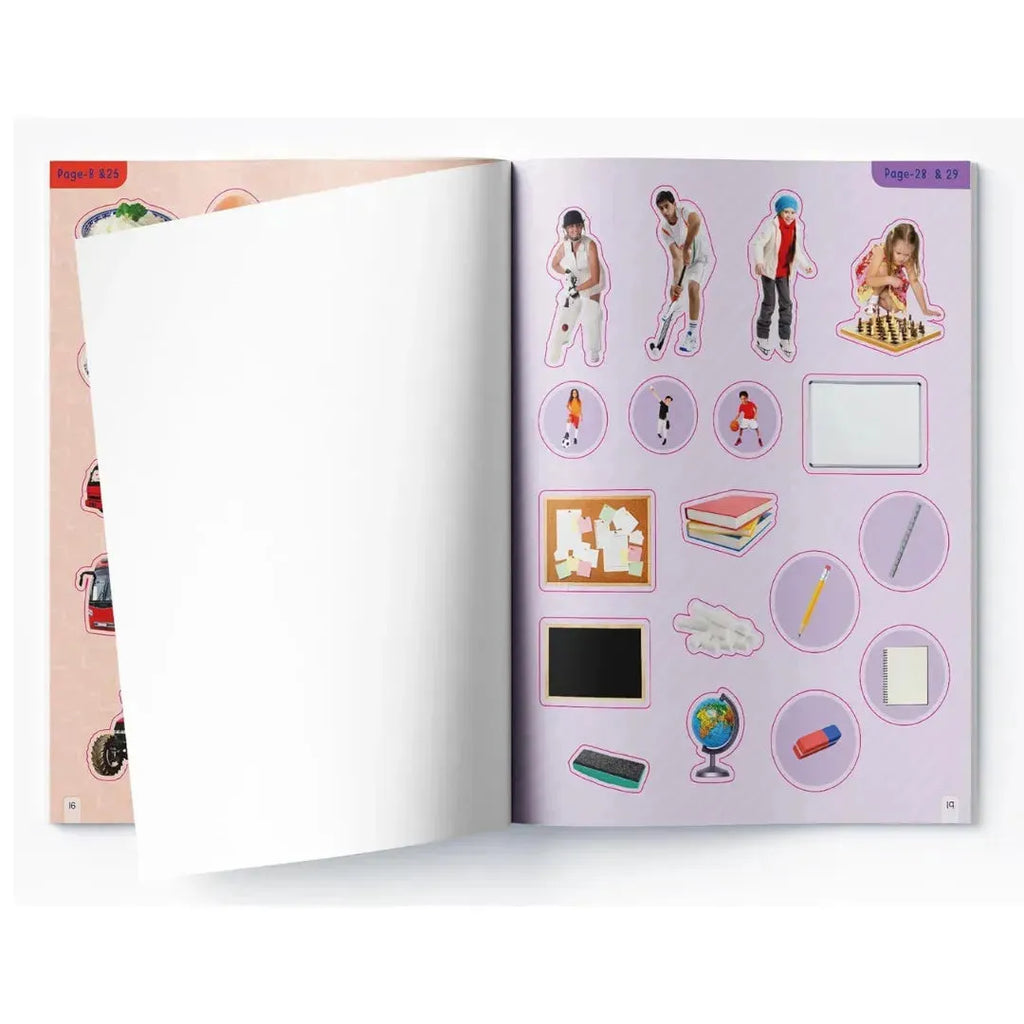 Wonder House 100 Words Reusable Sticker Book - Naivri