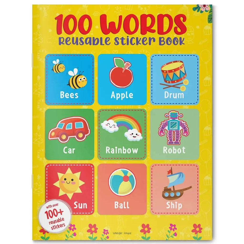 Wonder House 100 Words Reusable Sticker Book - Naivri