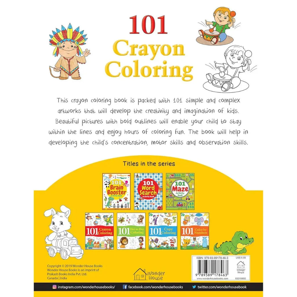 Wonder House 101 Crayon Coloring Activity Book - Naivri