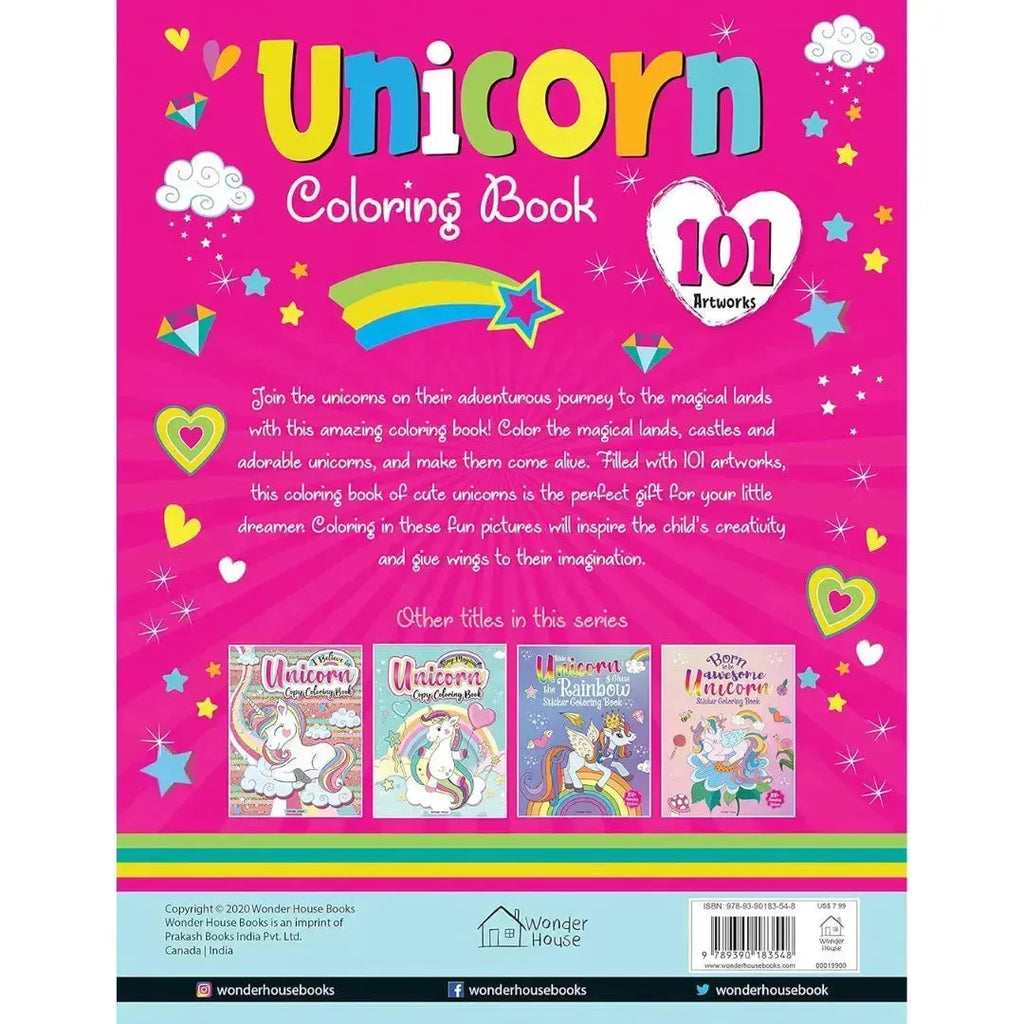 Wonder House 101 Unicorn Colouring Book - Naivri