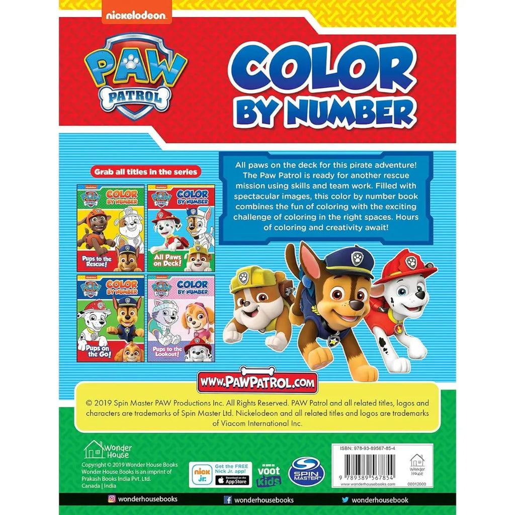 Wonder House All Paws On Deck Paw Patrol Color By Number Activity Book - Naivri