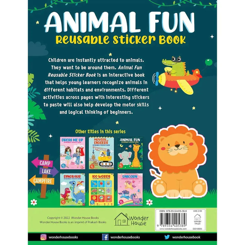 Wonder House Animal Fun Reusable Sticker Book - Naivri