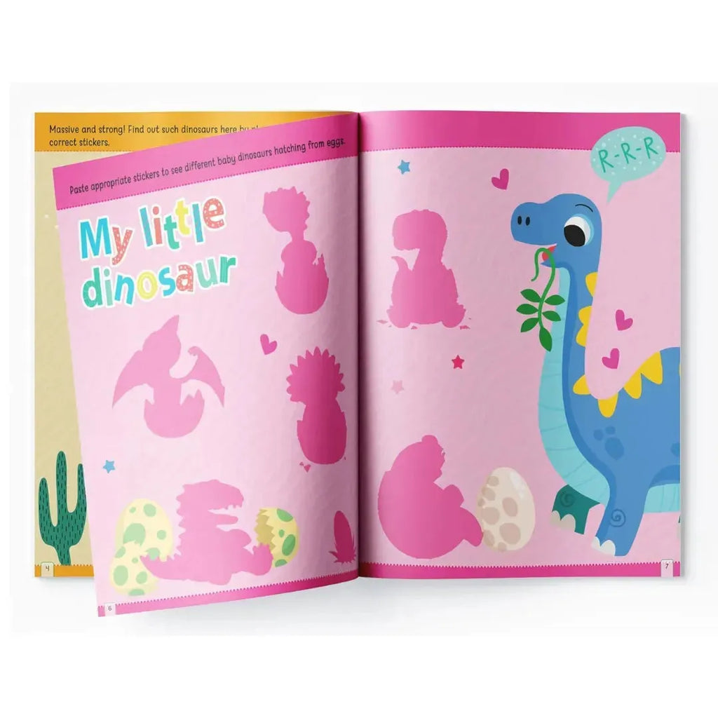 Wonder House Dinosaur World Reusable Sticker Book - Naivri