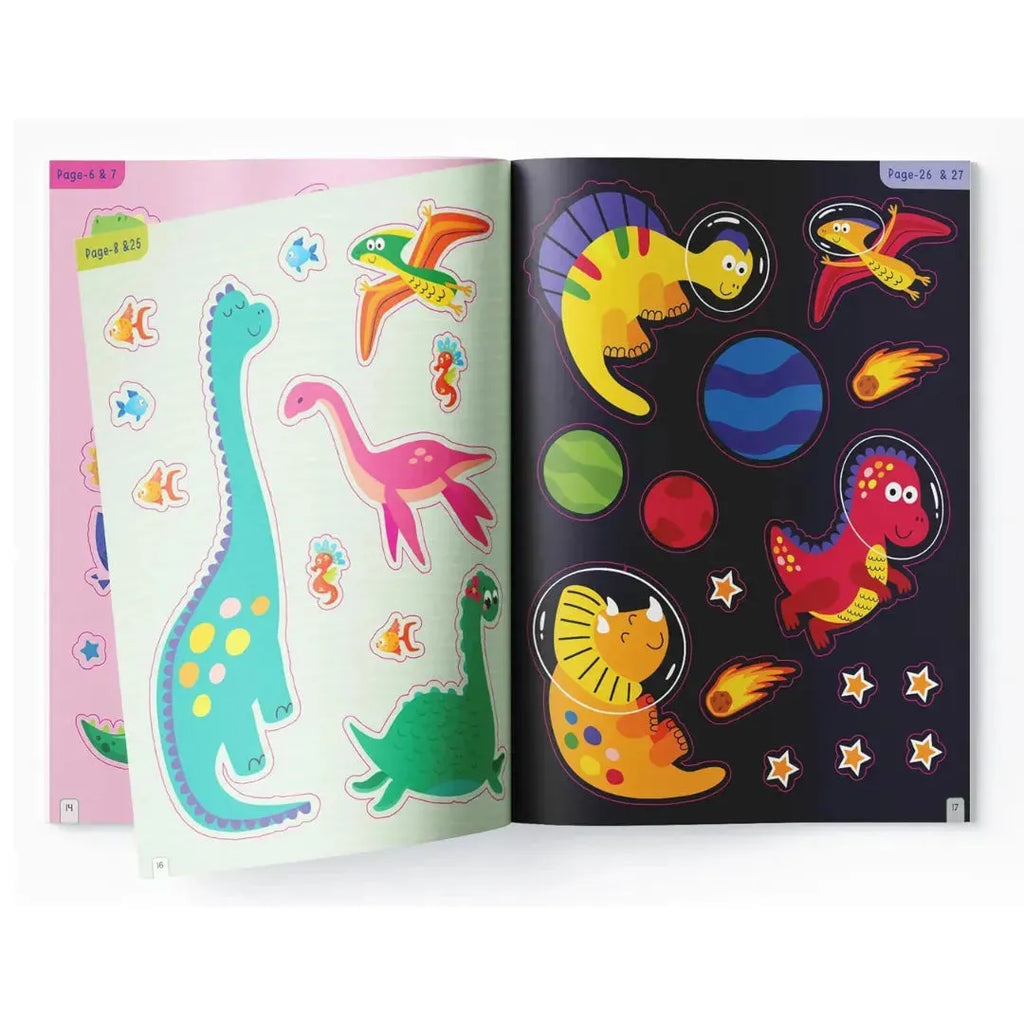 Wonder House Dinosaur World Reusable Sticker Book - Naivri