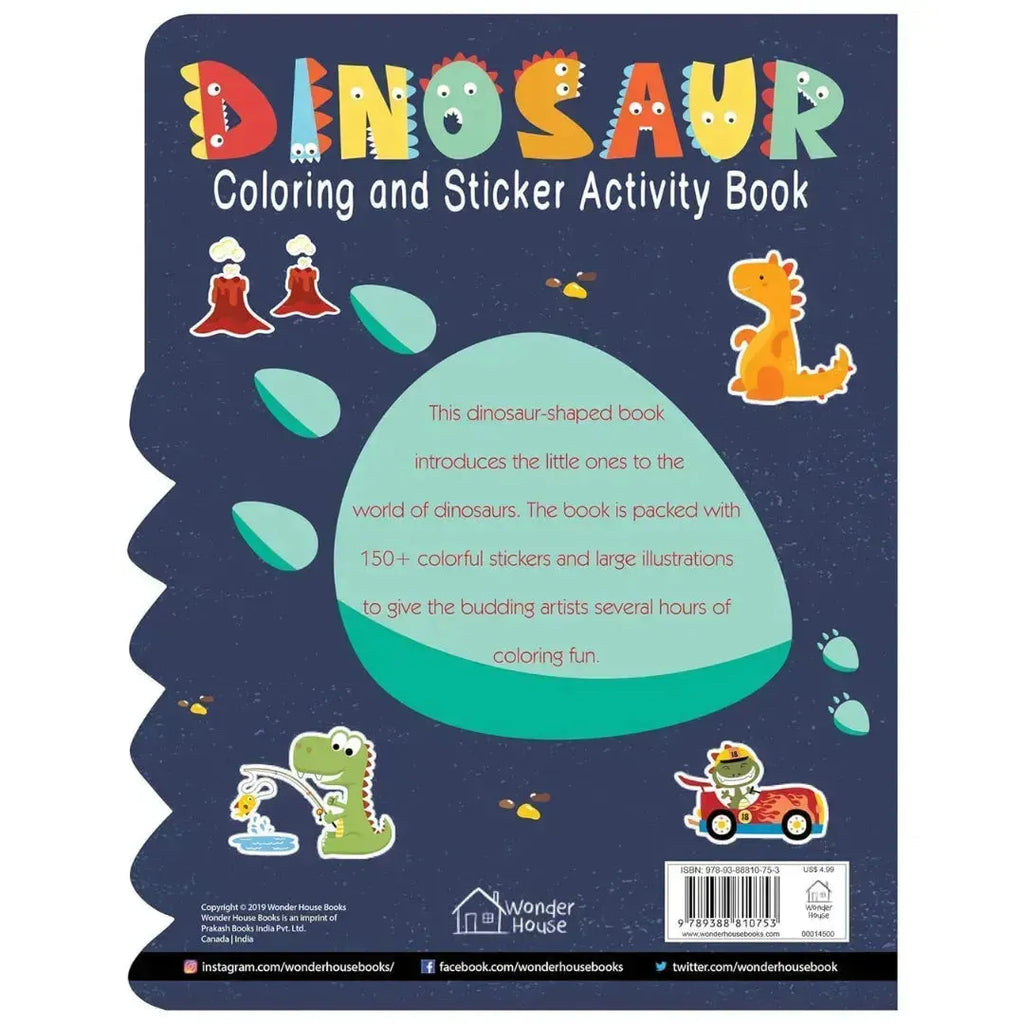 Wonder House Dinosaurs Coloring and Sticker Activity Book - Naivri