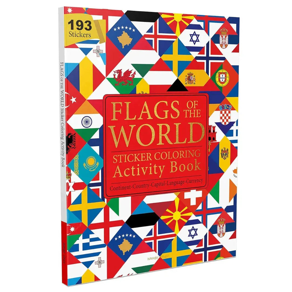 Wonder House Flags of the World Sticker Coloring Activity Book - Naivri