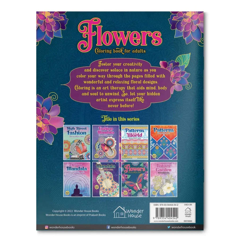 Wonder House Flowers Coloring Book - Naivri