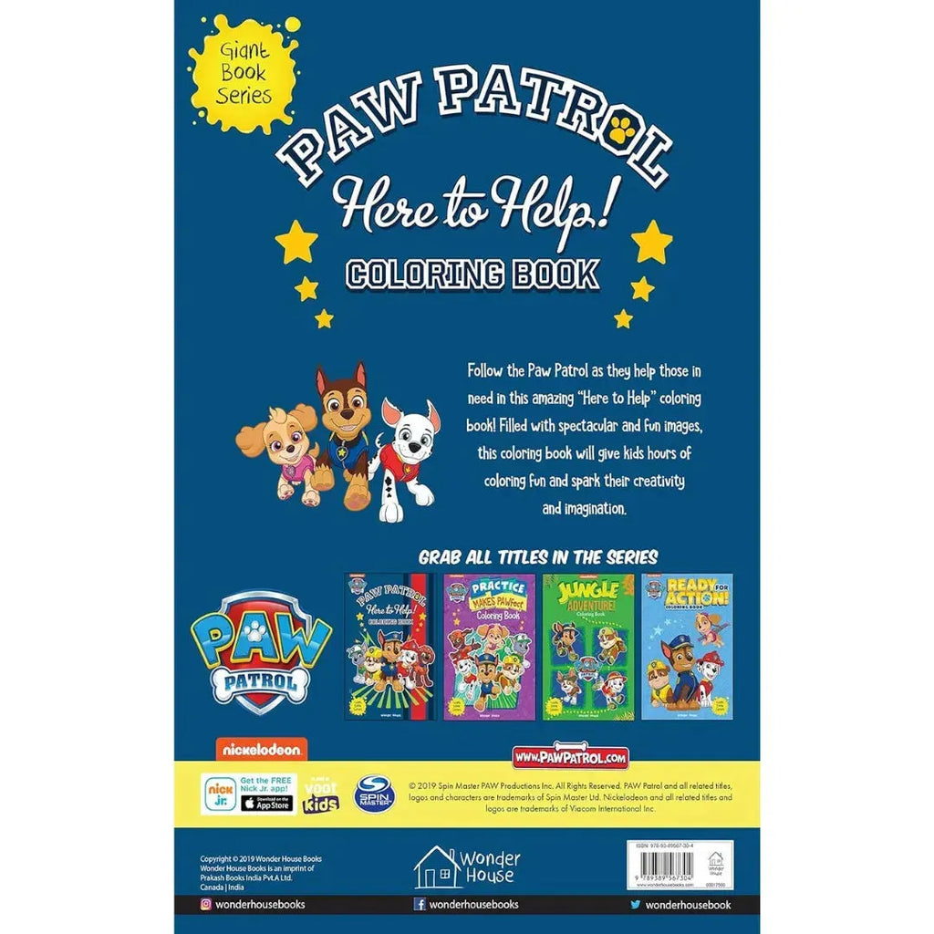 Wonder House Here to Help Paw Patrol Giant Coloring Book - Naivri