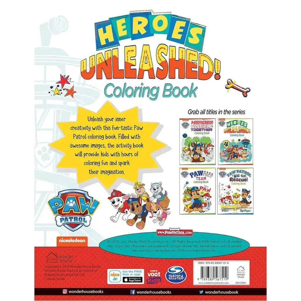 Wonder House Heroes Unleashed Paw Patrol Coloring Book - Naivri