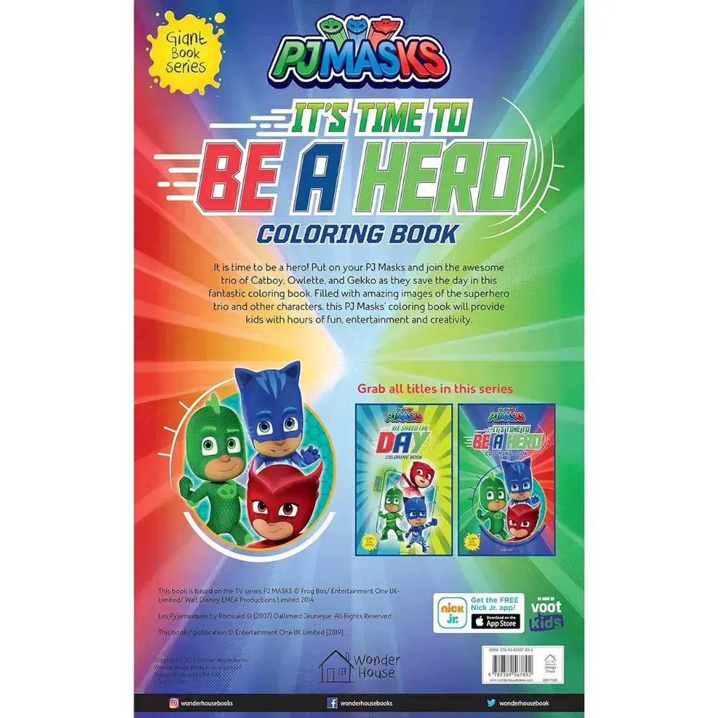 Wonder House Its Time to be a Hero PJ Masks Giant Coloring Book - Naivri