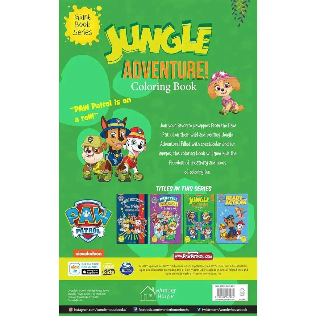 Wonder House Jungle Adventure Paw Patrol Giant Coloring Book - Naivri