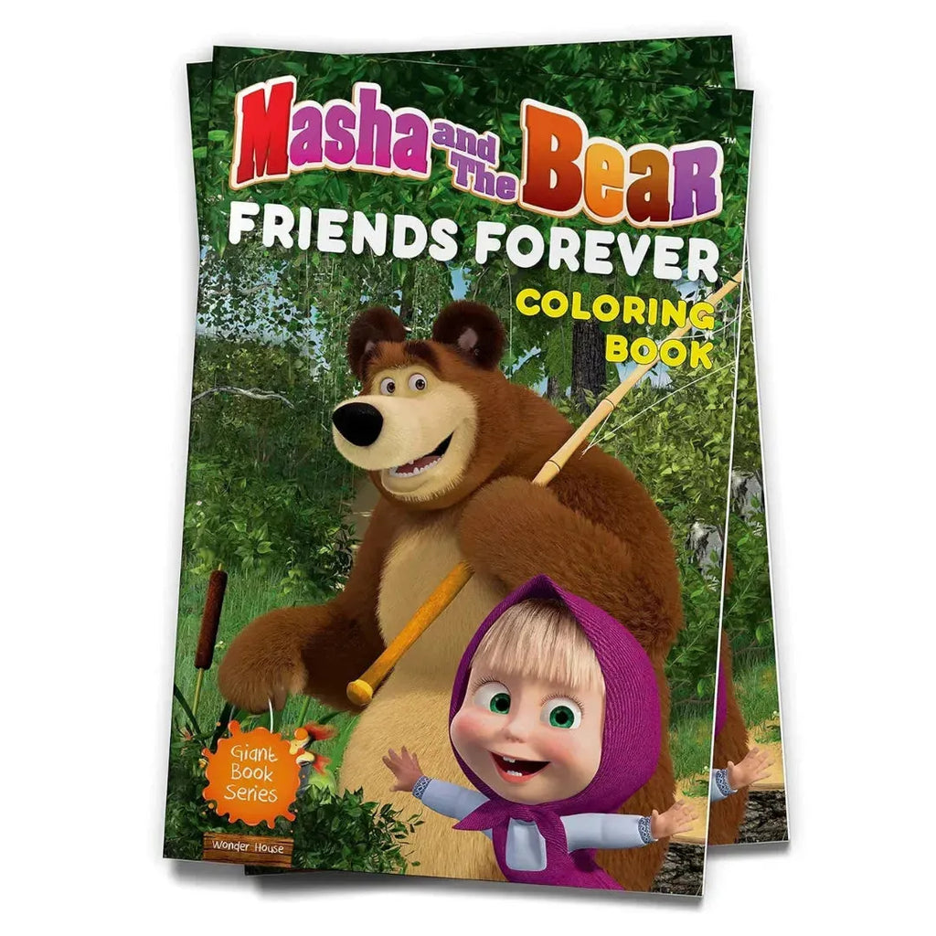 Wonder House Masha And The Bear Friends Forever Giant Coloring Book - Naivri