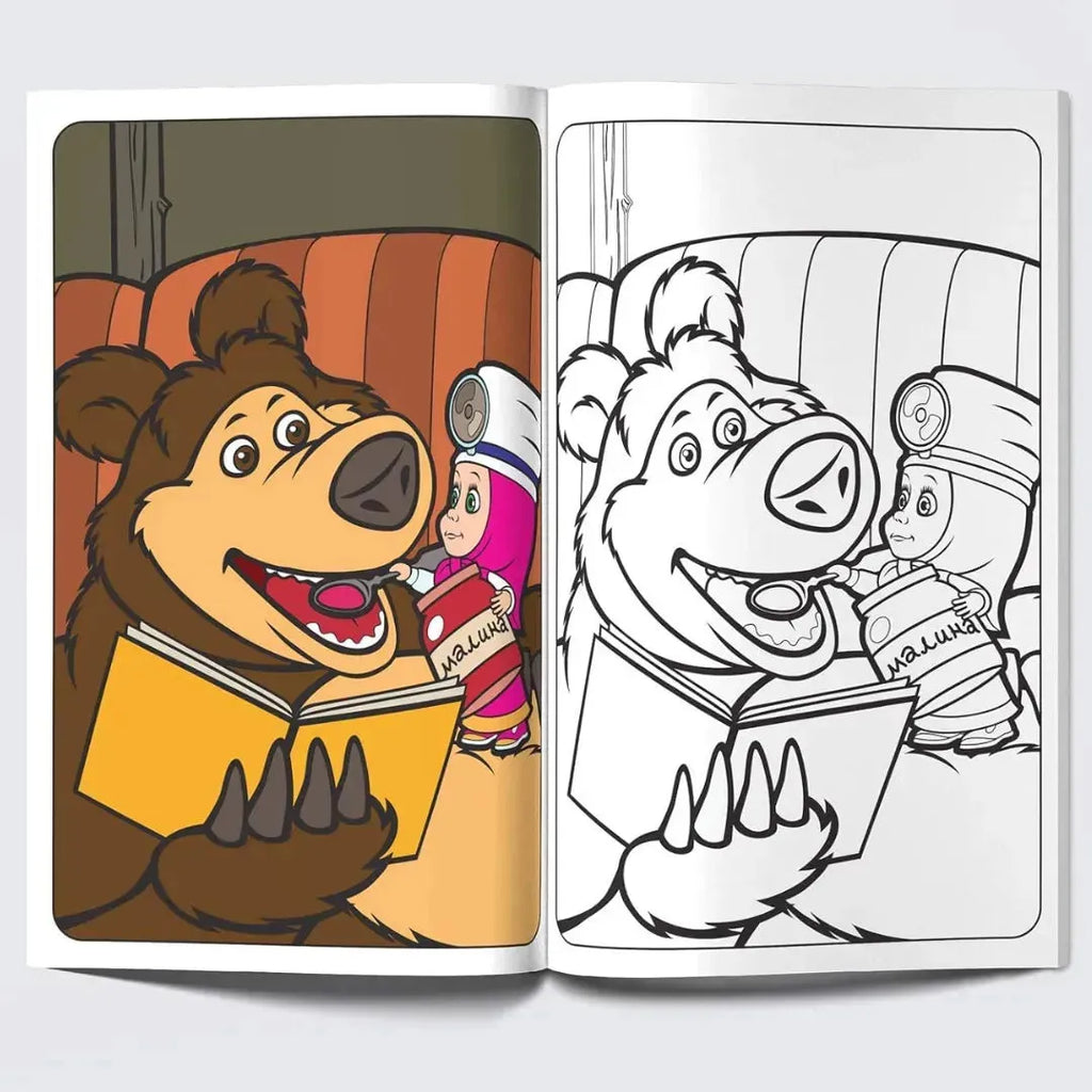 Wonder House Masha And The Bear Friends Forever Giant Coloring Book - Naivri