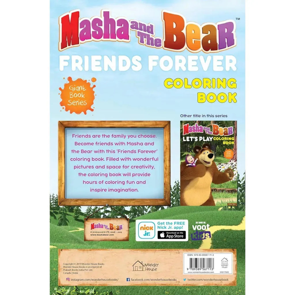 Wonder House Masha And The Bear Friends Forever Giant Coloring Book - Naivri