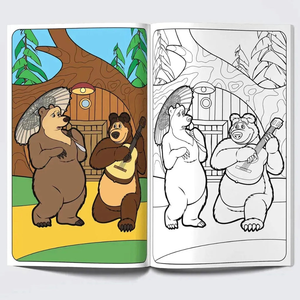 Wonder House Masha And The Bear Let's Play Giant Coloring Book - Naivri