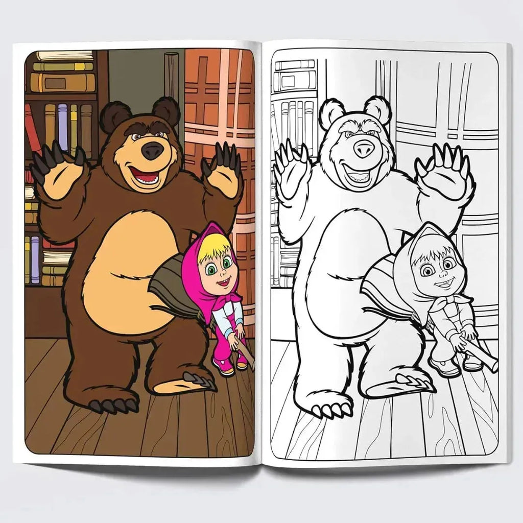 Wonder House Masha And The Bear Let's Play Giant Coloring Book - Naivri