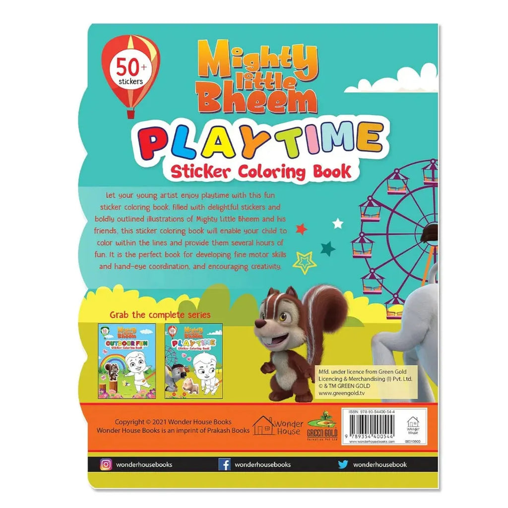 Wonder House Mighty Little Bheem Playtime Sticker And Coloring Activity Book - Naivri