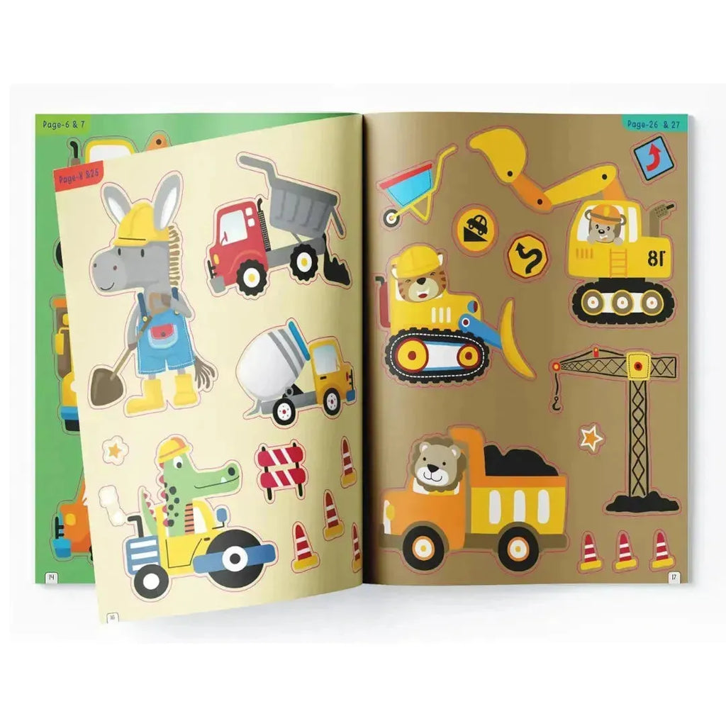 Wonder House Movers and Diggers Reusable Sticker Book - Naivri