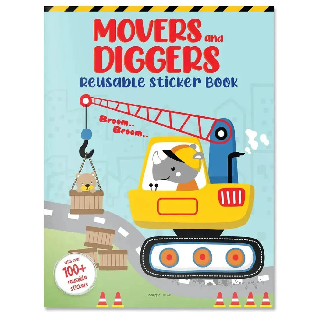 Wonder House Movers and Diggers Reusable Sticker Book - Naivri