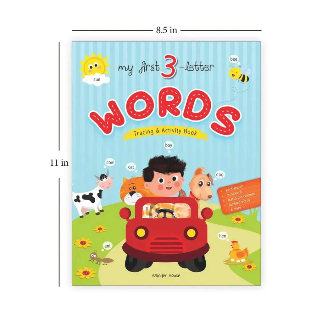 Wonder House My First 3 Letter Words Tracing And Activity Book - Naivri