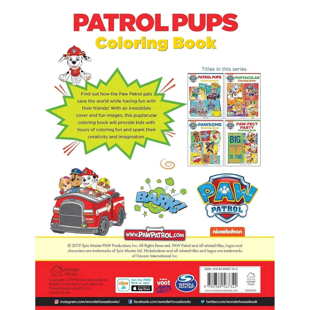 Wonder House Patrol Pups Paw Patrol Coloring Book - Naivri