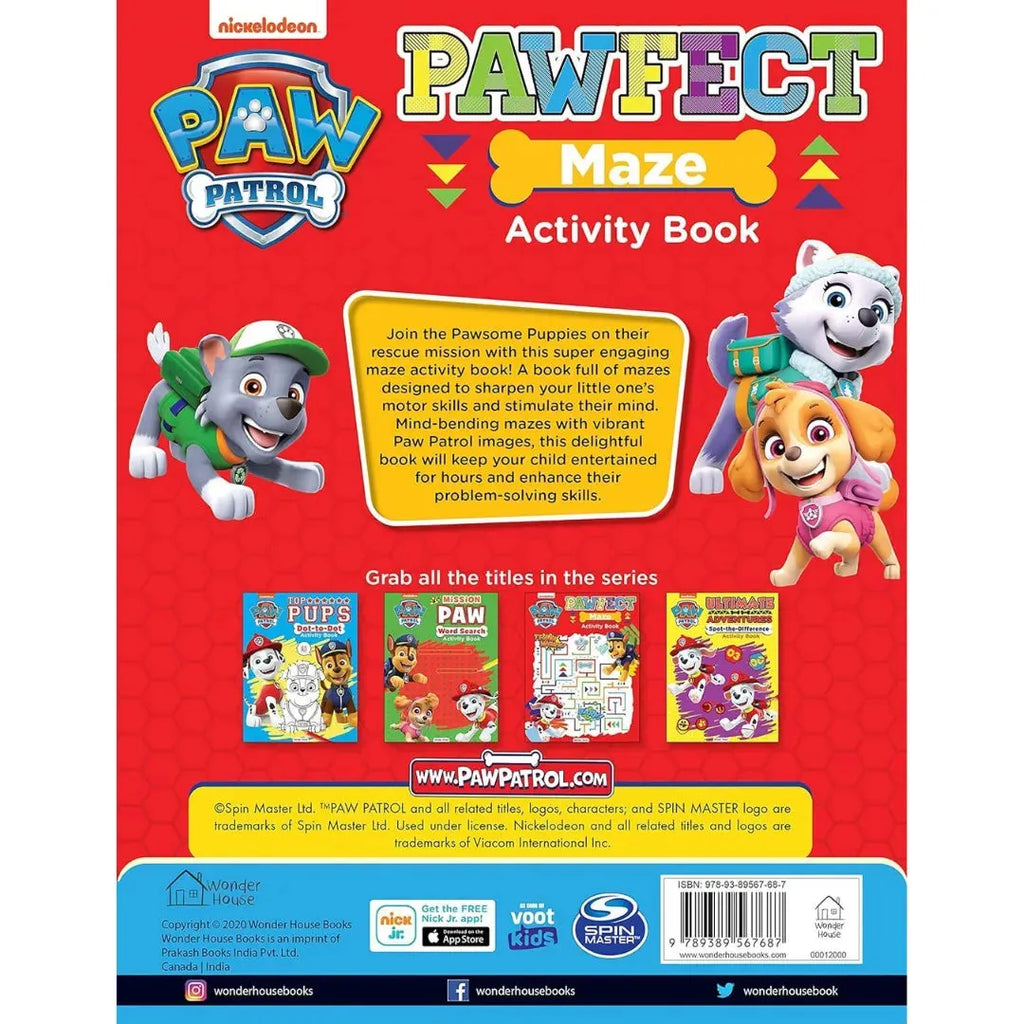 Wonder House Paw Patrol Pawfect Maze Activity book - Naivri