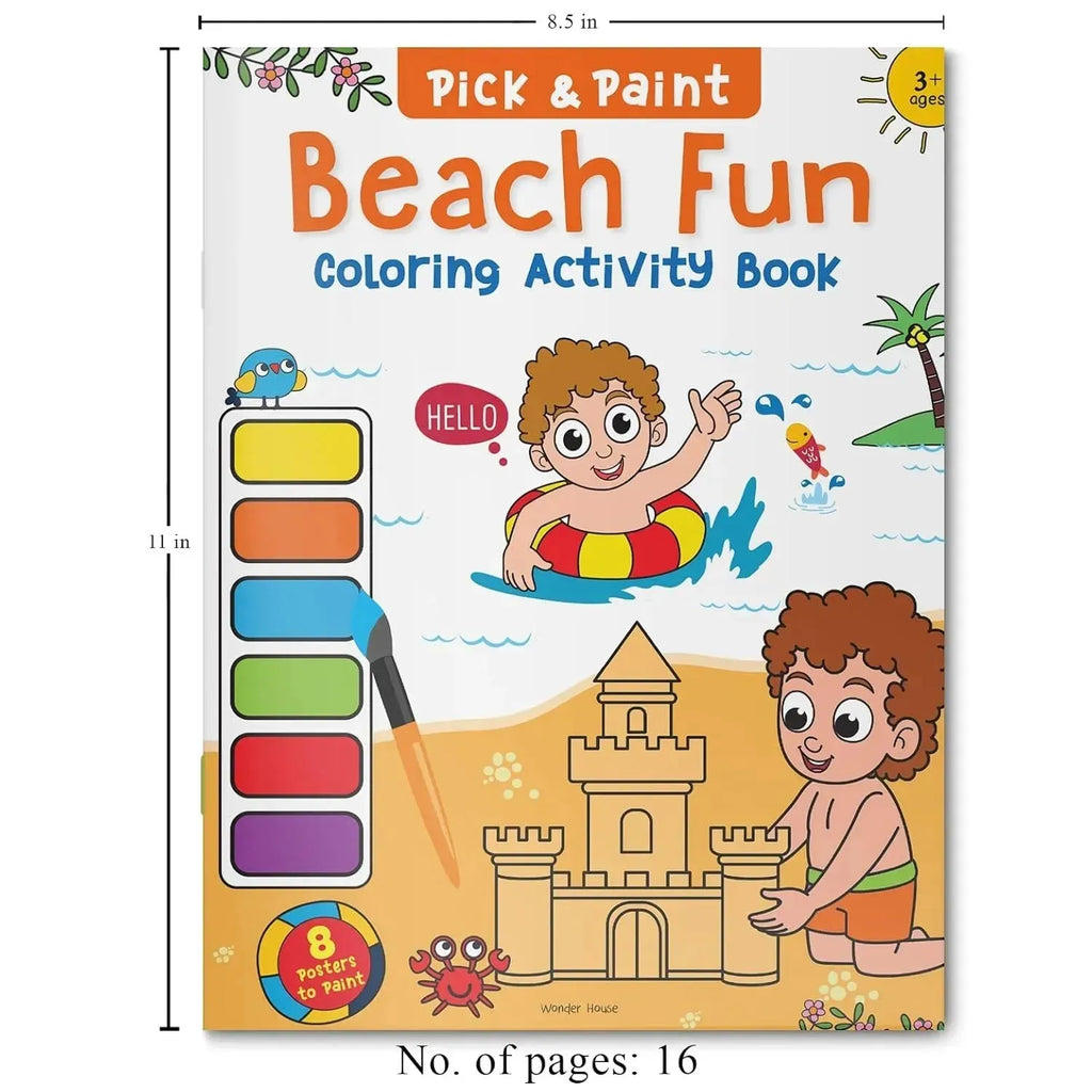 Wonder House Pick and Paint Coloring Activity Book Beach Fun - Naivri