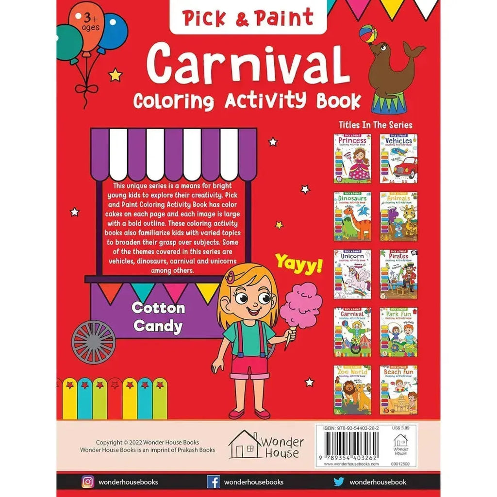 Wonder House Pick and Paint Coloring Activity Book Carnival - Naivri