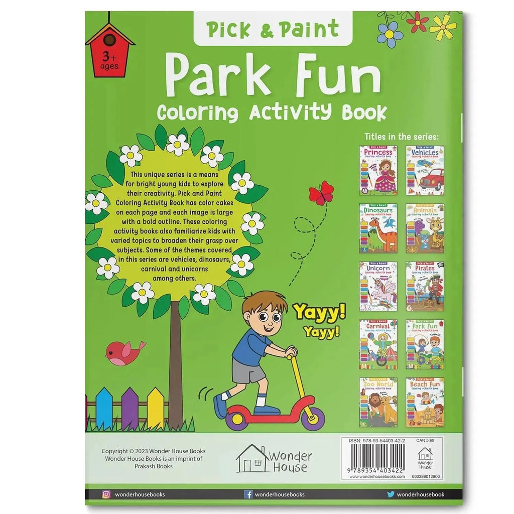 Wonder House Pick and Paint Coloring Activity Book Park Fun - Naivri