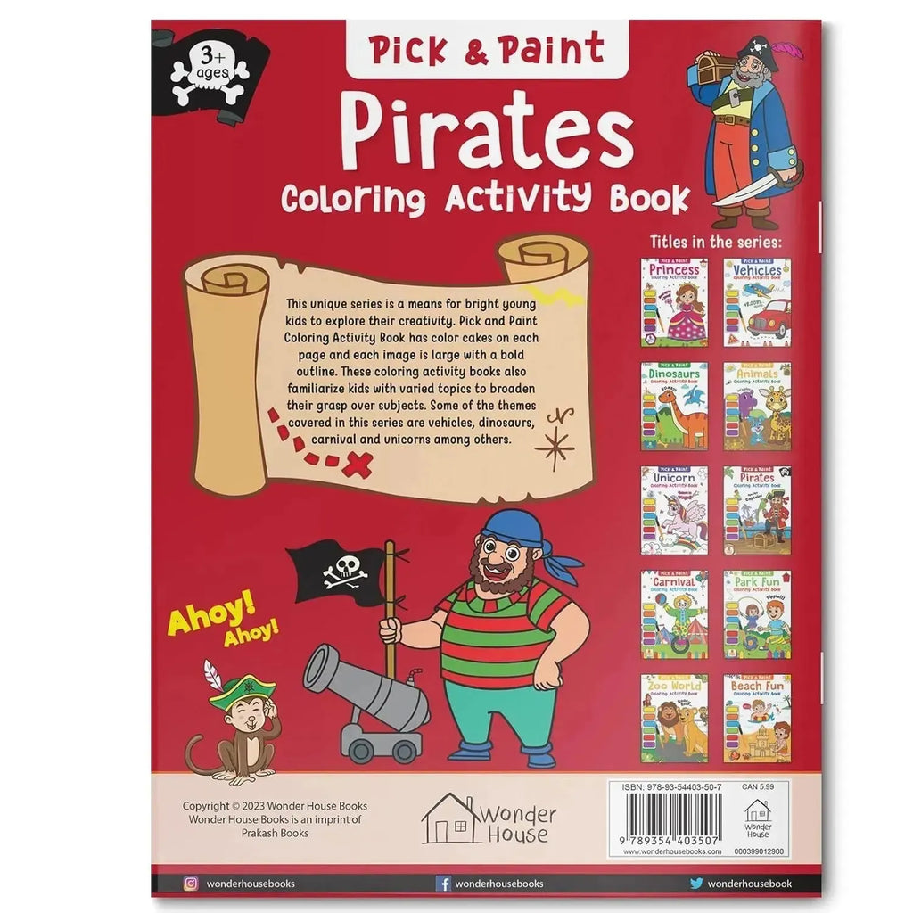 Wonder House Pick and Paint Coloring Activity Book Pirates - Naivri