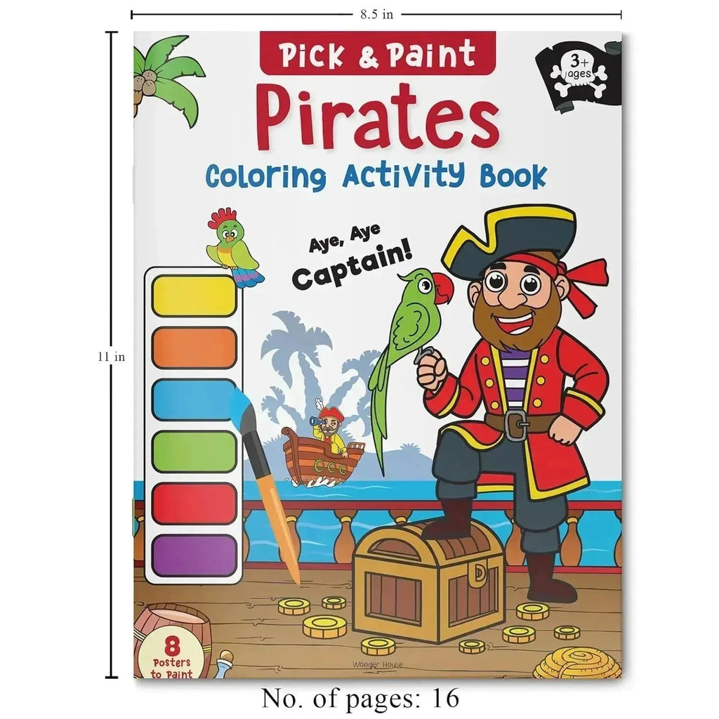 Wonder House Pick and Paint Coloring Activity Book Pirates - Naivri