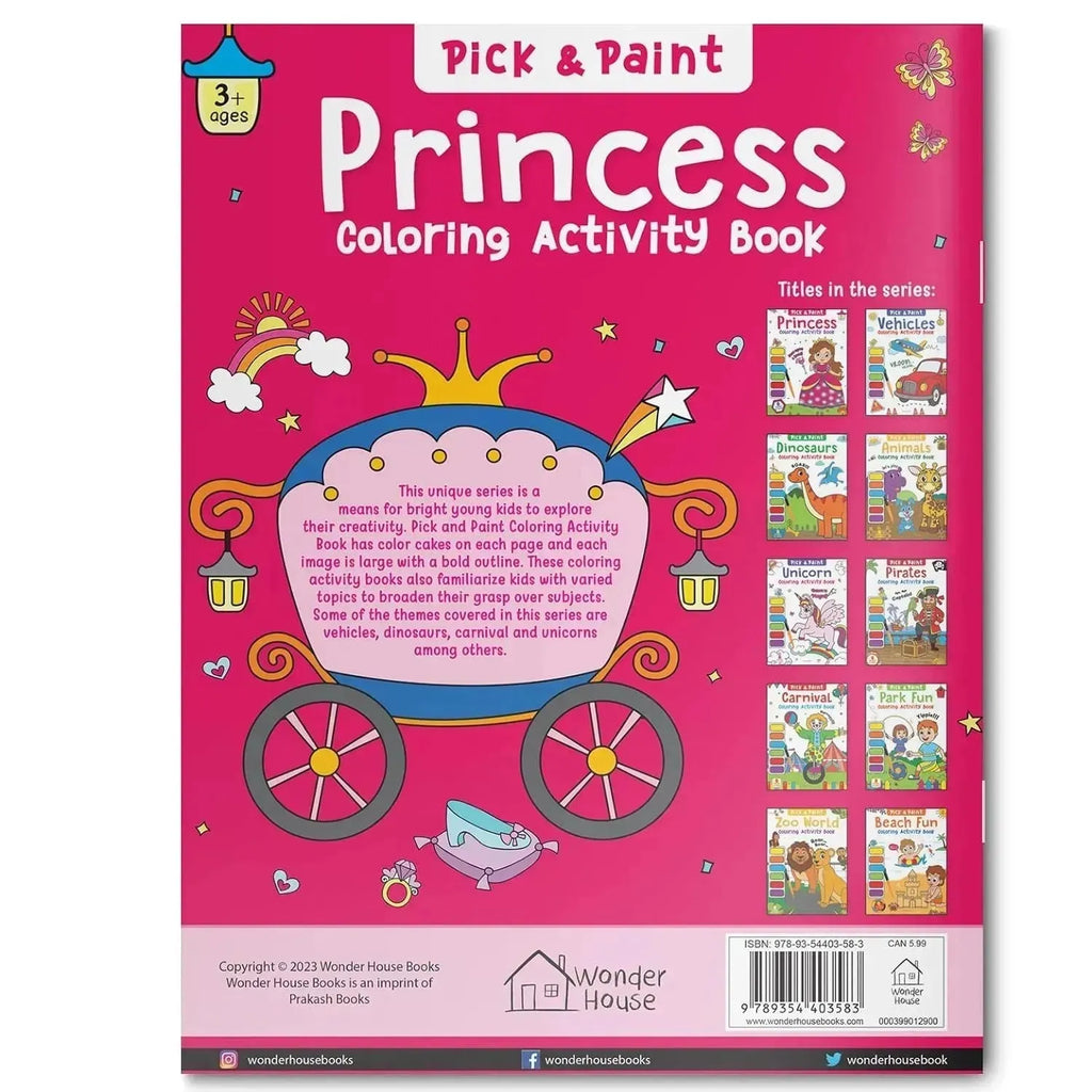 Wonder House Pick and Paint Coloring Activity Book Princess - Naivri