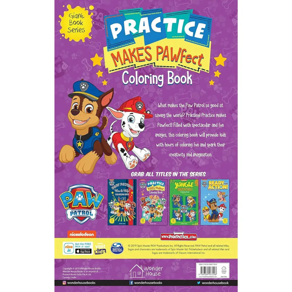 Wonder House Practice Makes PAWfect Paw Patrol Giant Coloring Book - Naivri