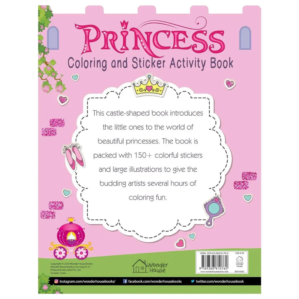 Wonder House Princesses Coloring and Sticker Activity Book - Naivri