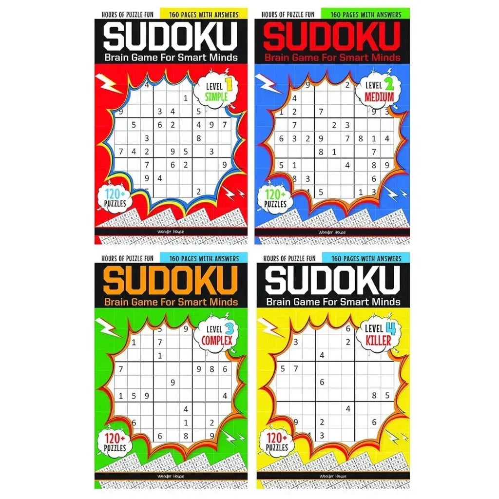 Wonder House Sudoku Brain Games Box Set Of 4 Books - Naivri