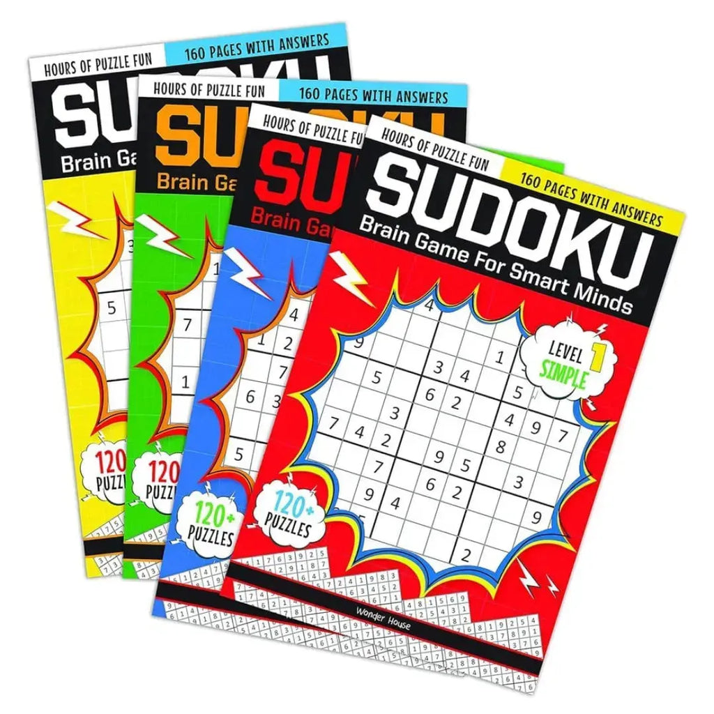 Wonder House Sudoku Brain Games Box Set Of 4 Books - Naivri